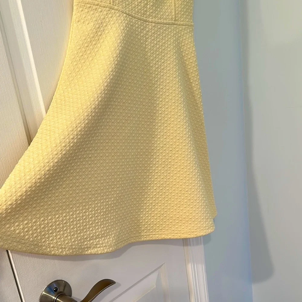 Frenchi(R) 'Spring Dot' Cutout Back Skater Dress (Juniors) YELLOW SOFT